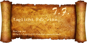 Taglicht Füzike névjegykártya